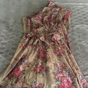 One Shoulder Floral Dress